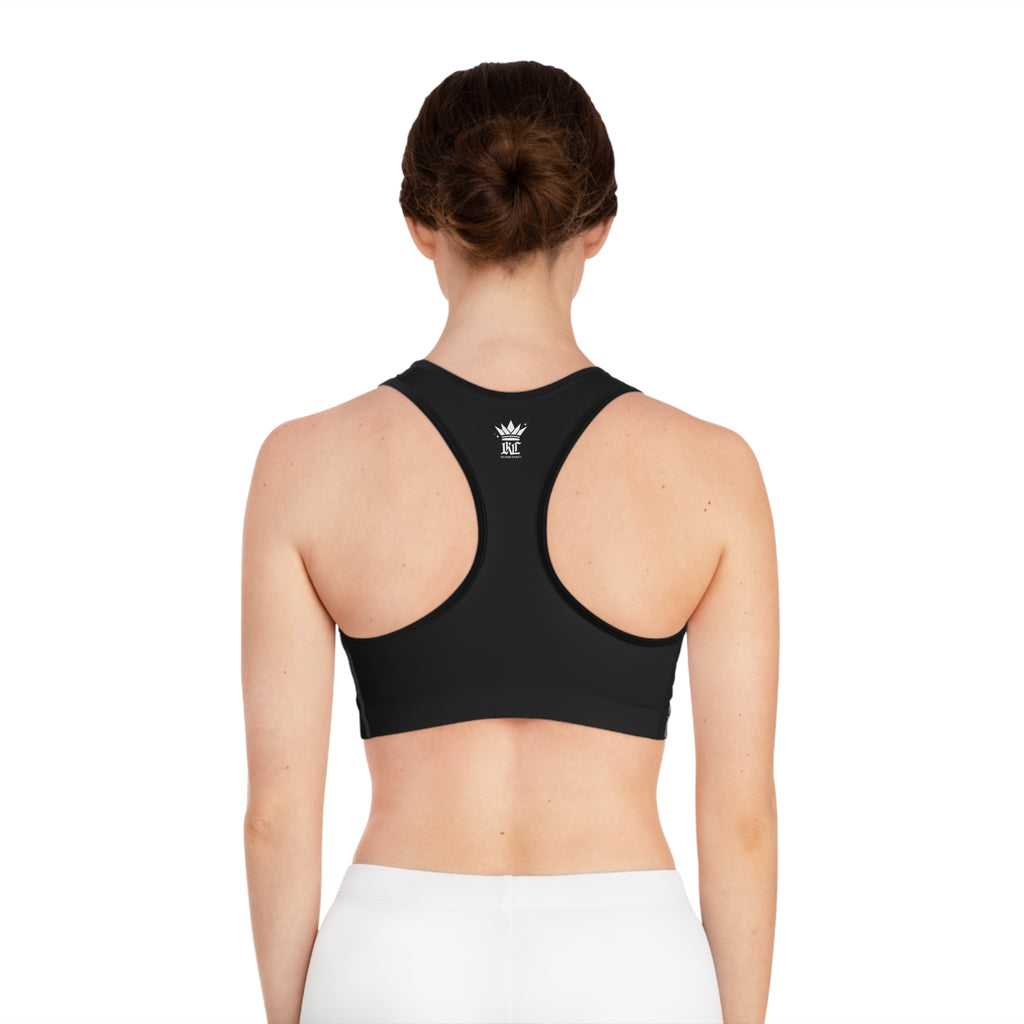 Snake Scale Sports Bra — Black Textured Athletic Crop Top