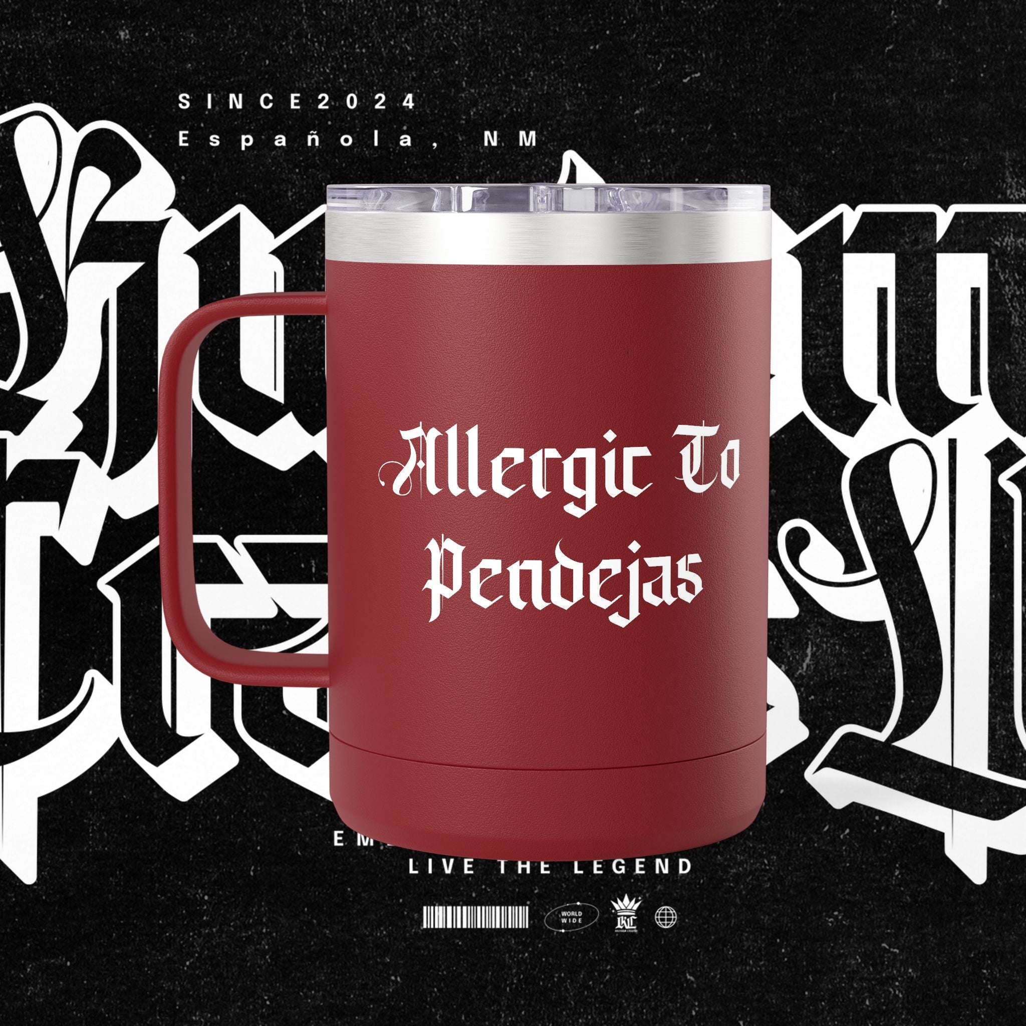 Allergic To Pendejas Coffee Mug Tumbler, 15oz