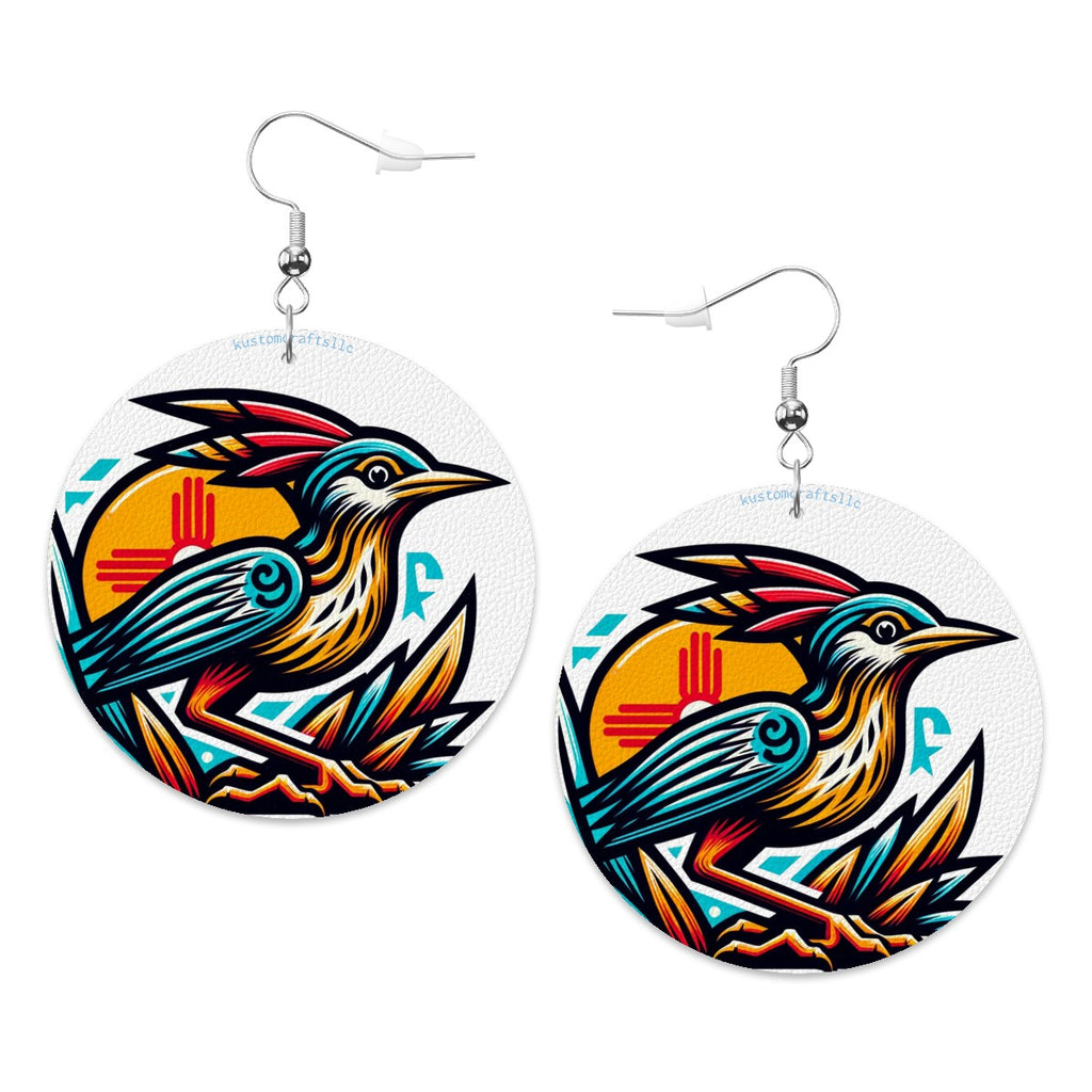 Roadrunner - Leather Round Earrings