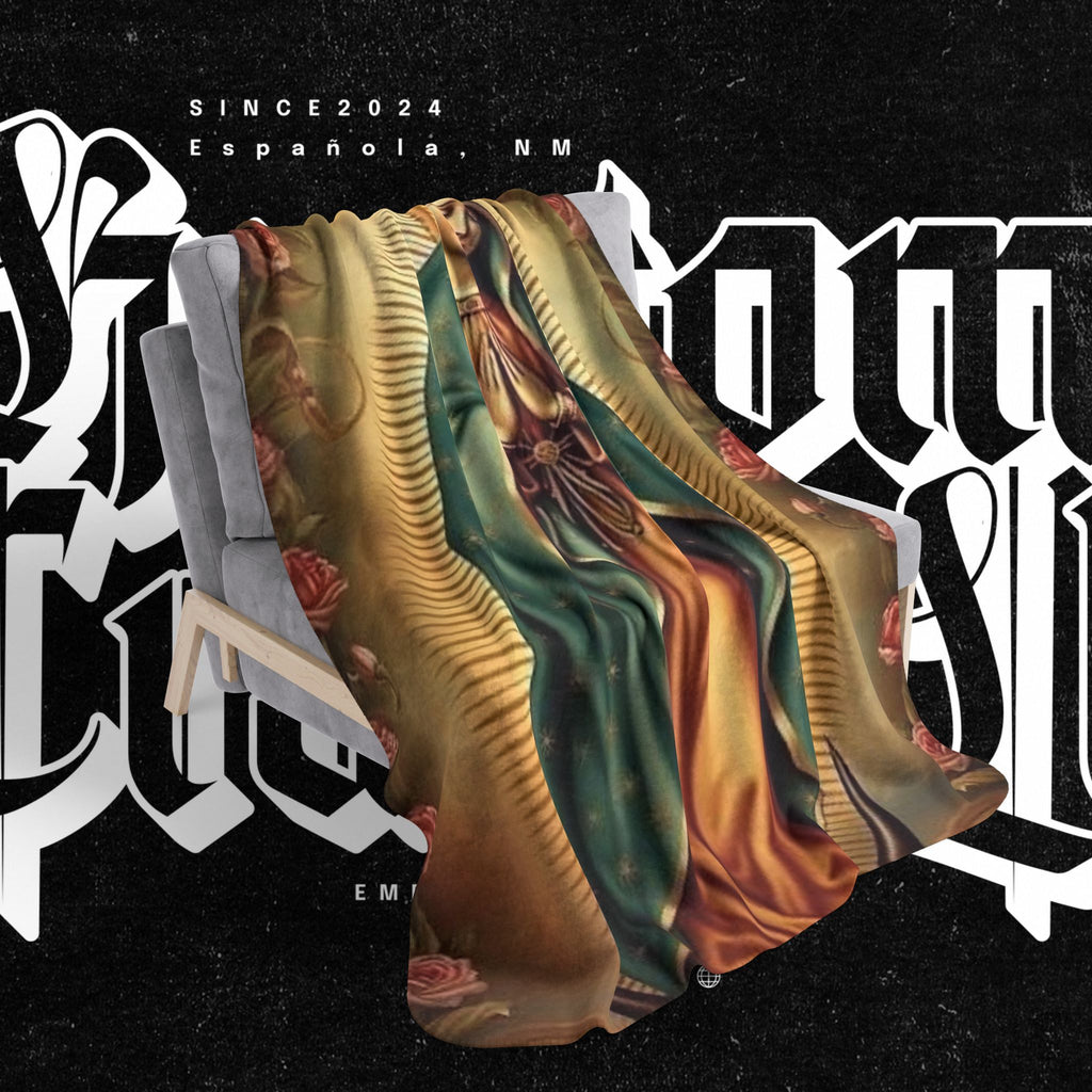 Virgen de Guadalupe Fleece Sherpa Blanket