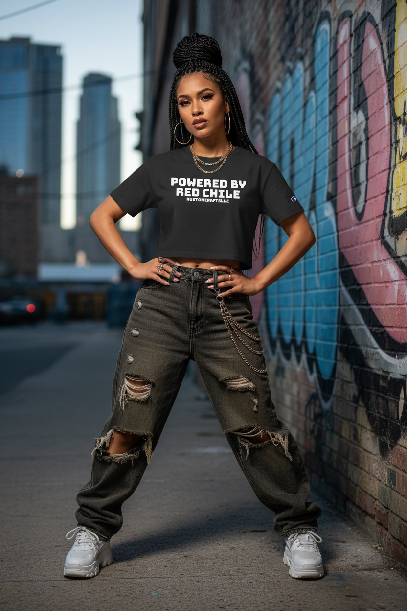 Powered by Red Chile - Women's Cropped T-Shirt