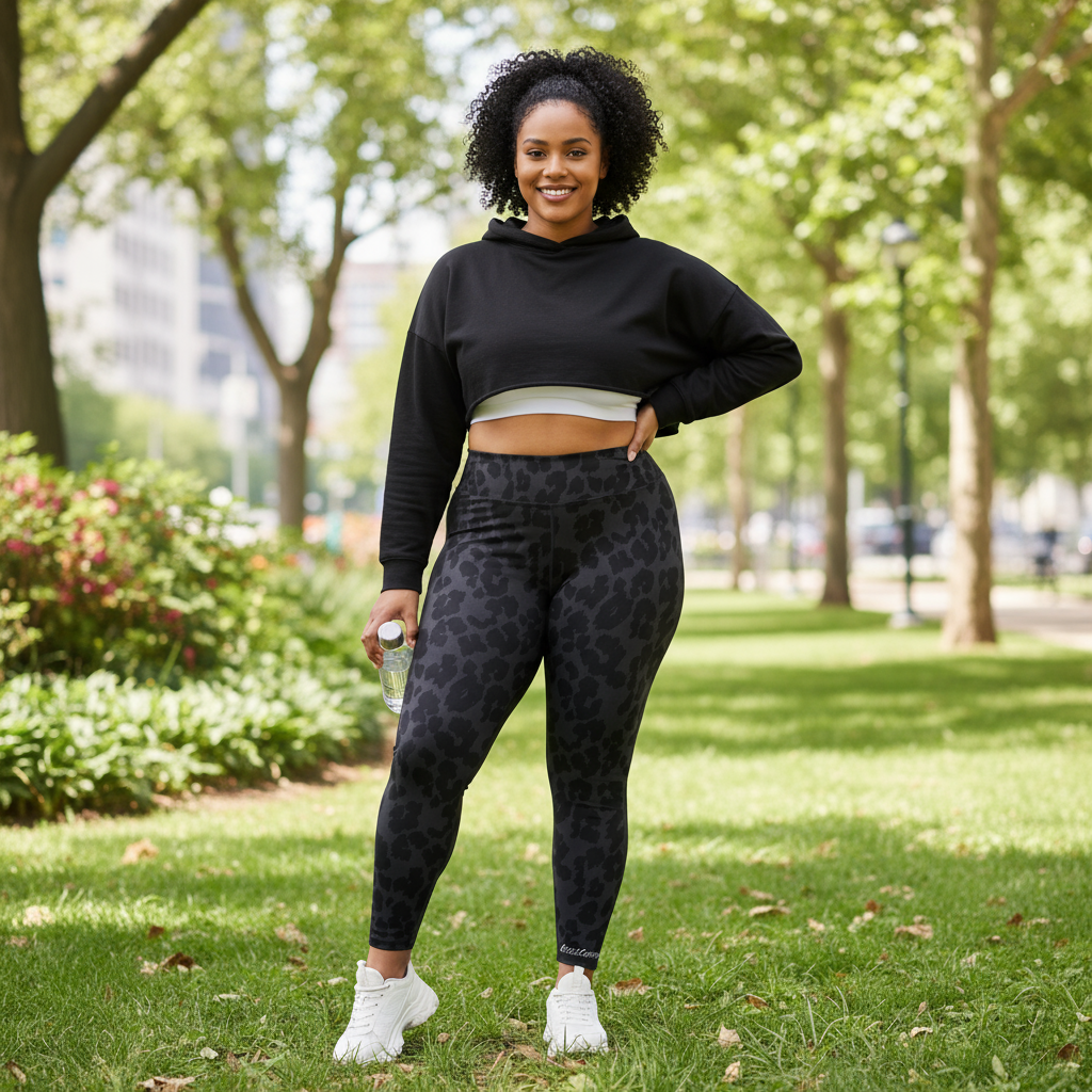 Plus Size Leopard Print - Leggings