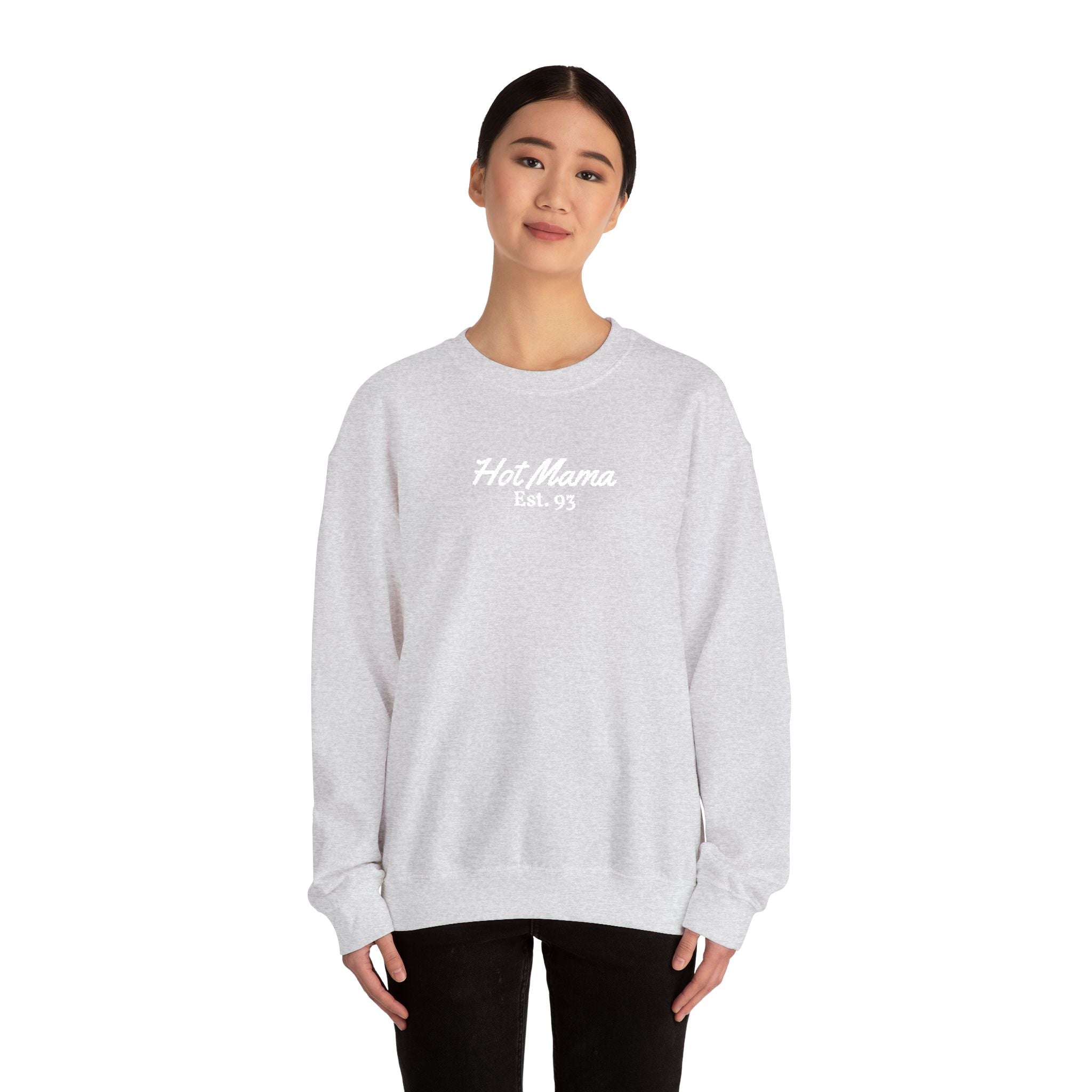 Hot Mama - Personalized Embroidery Crewneck Sweatshirt