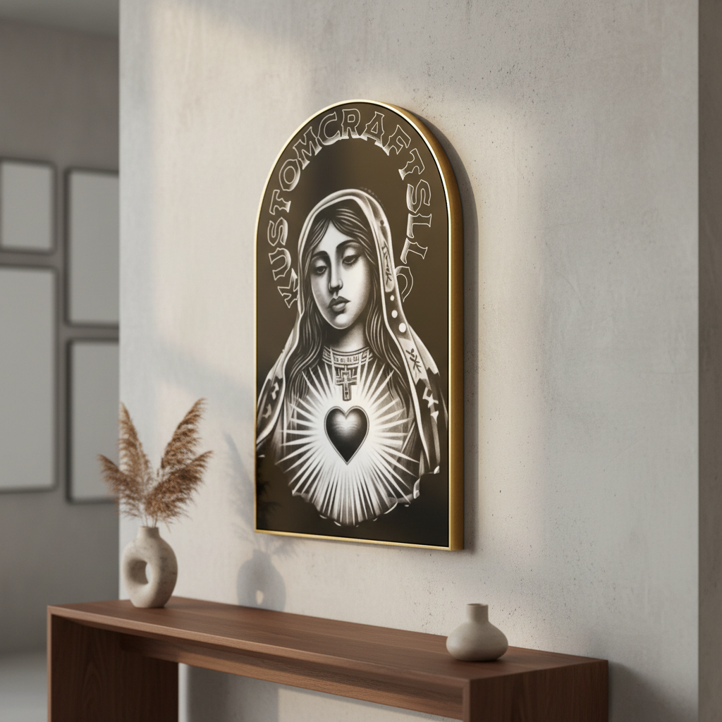 Urban Virgen De Guadalupe - Arched Canvas Print