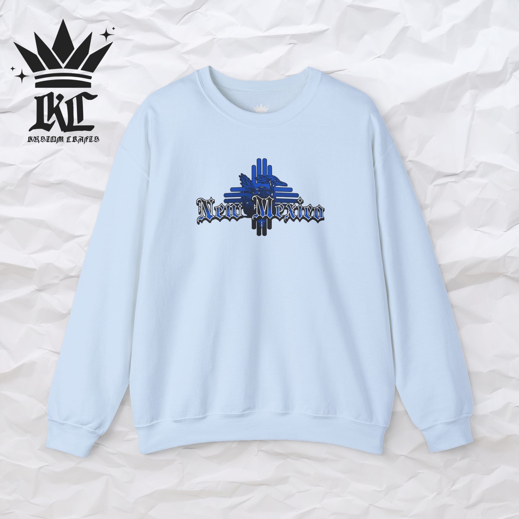 Light blue sweatshirt with 'New Mexico' design