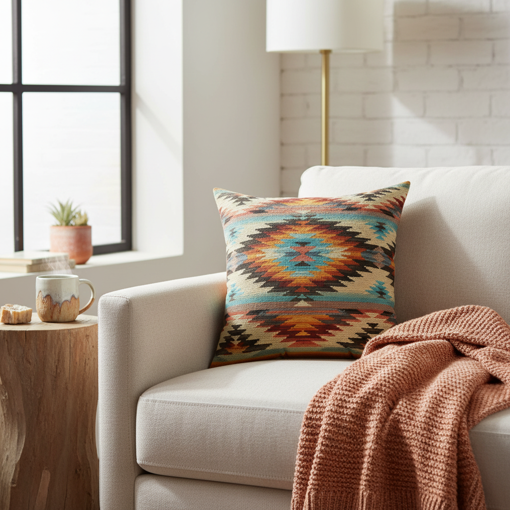 Southwestern - Faux Suede Square Pillow