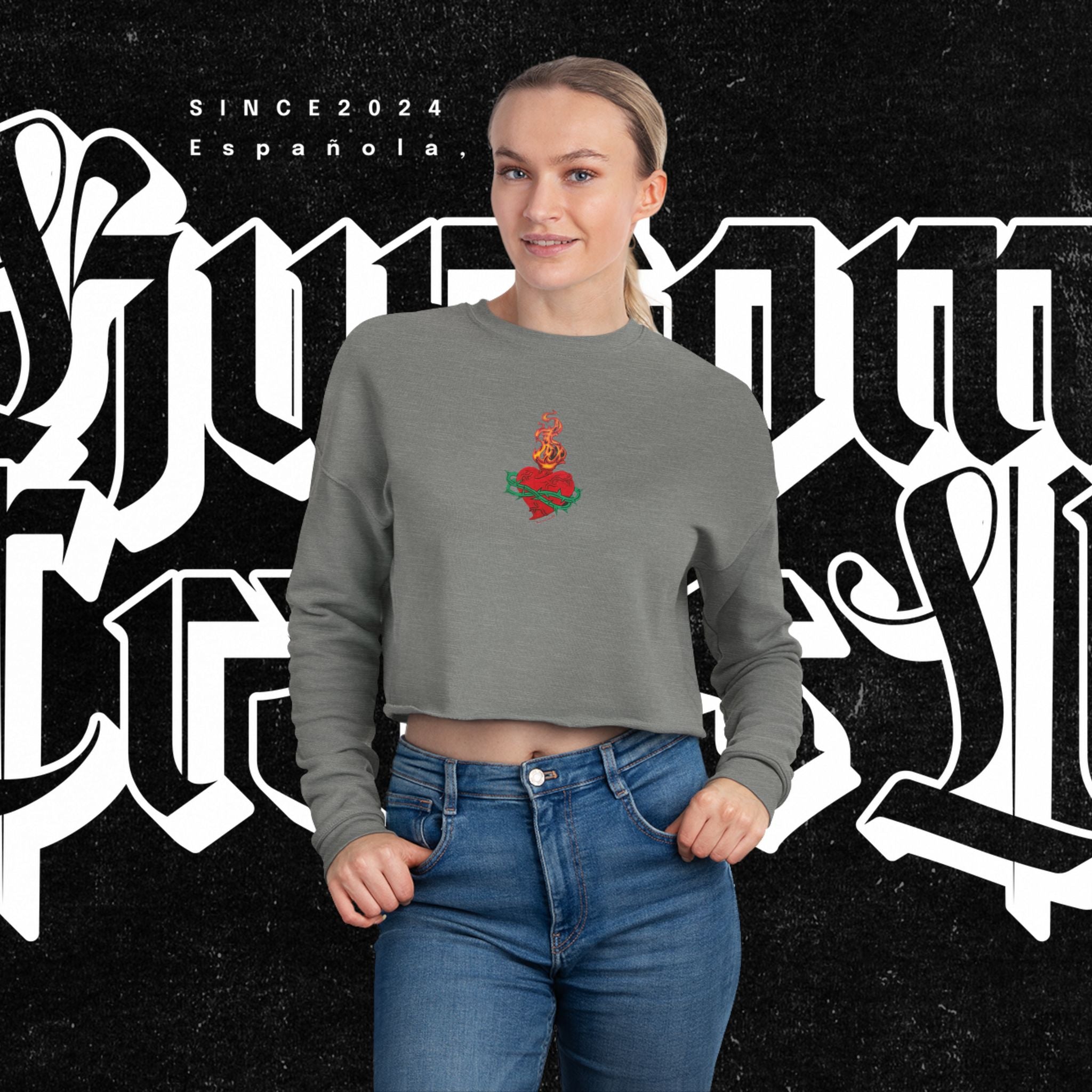 Sacred Heart Cropped Sweatshirt