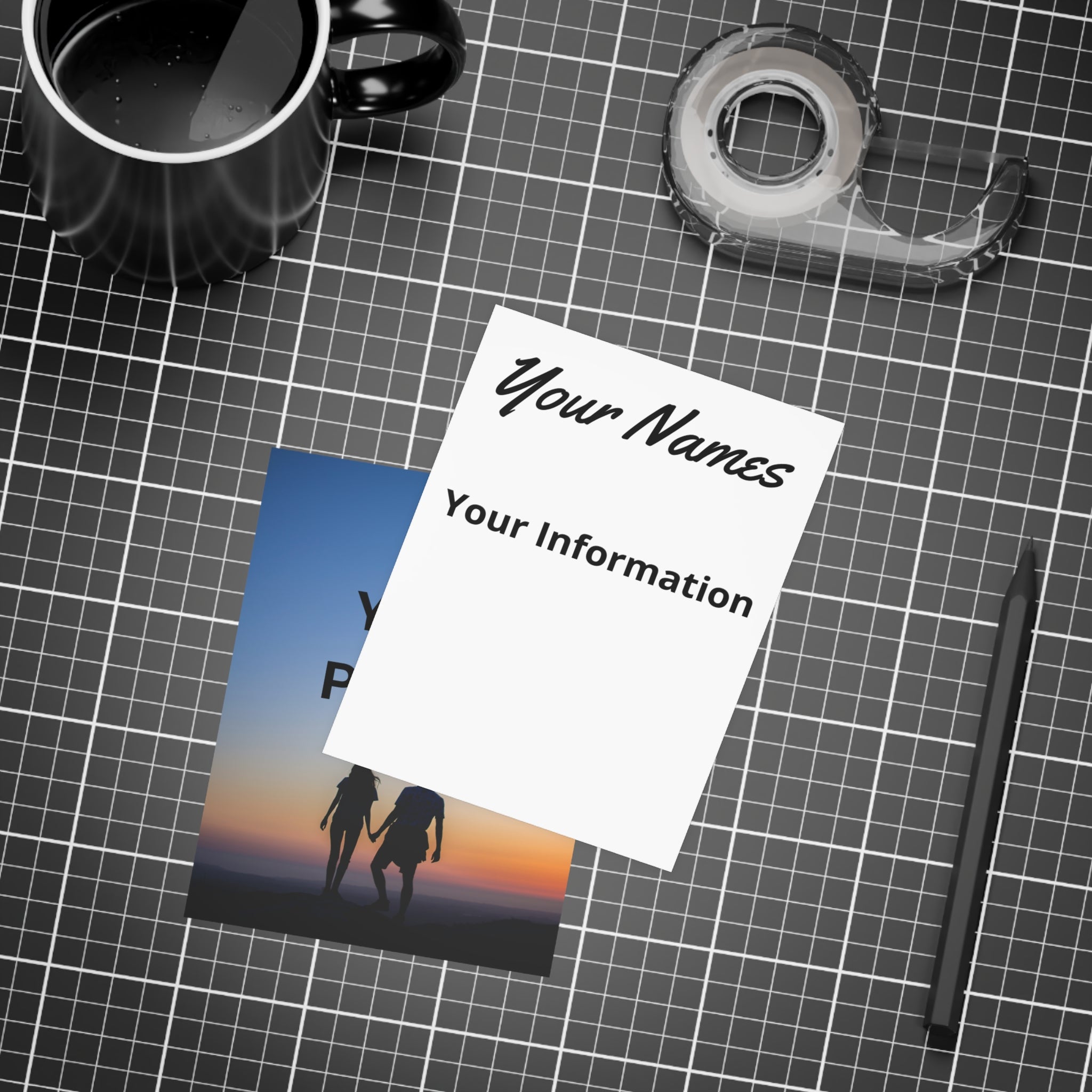 Personalized Post Cards & Invitations Set - Double-Side Decoration