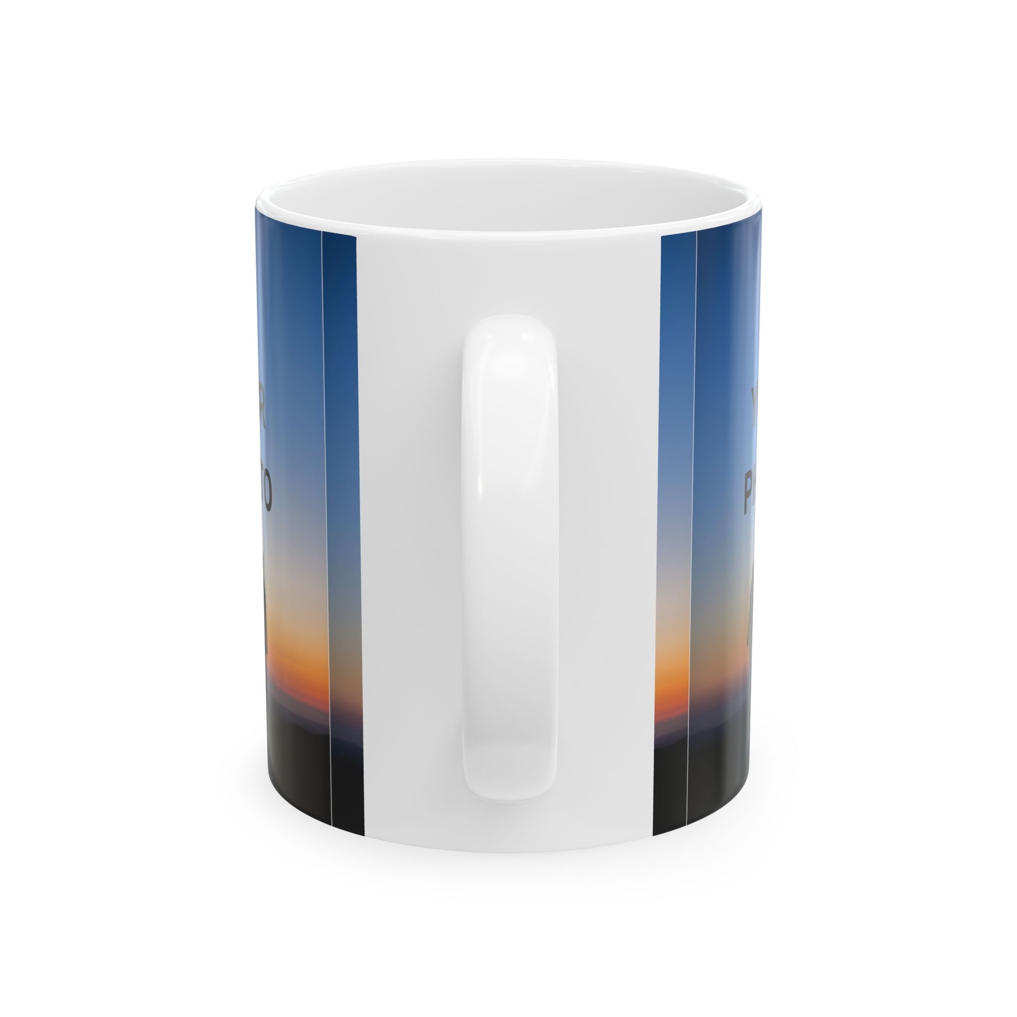 Personalized Photo Mug — Custom Sunset Couple Ceramic Coffee Cup (11oz/15oz)