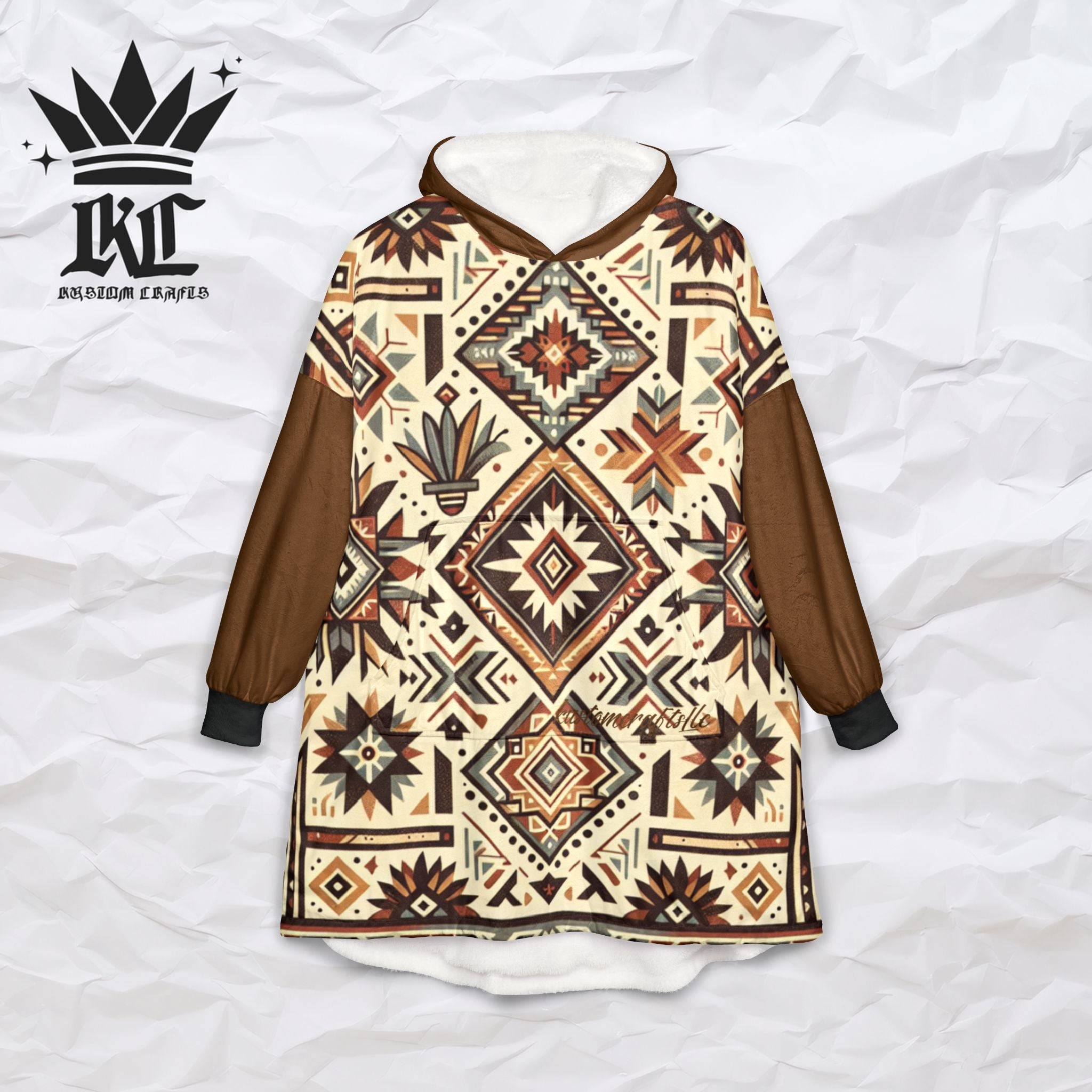 Southwestern Sherpa Hooded Blanket