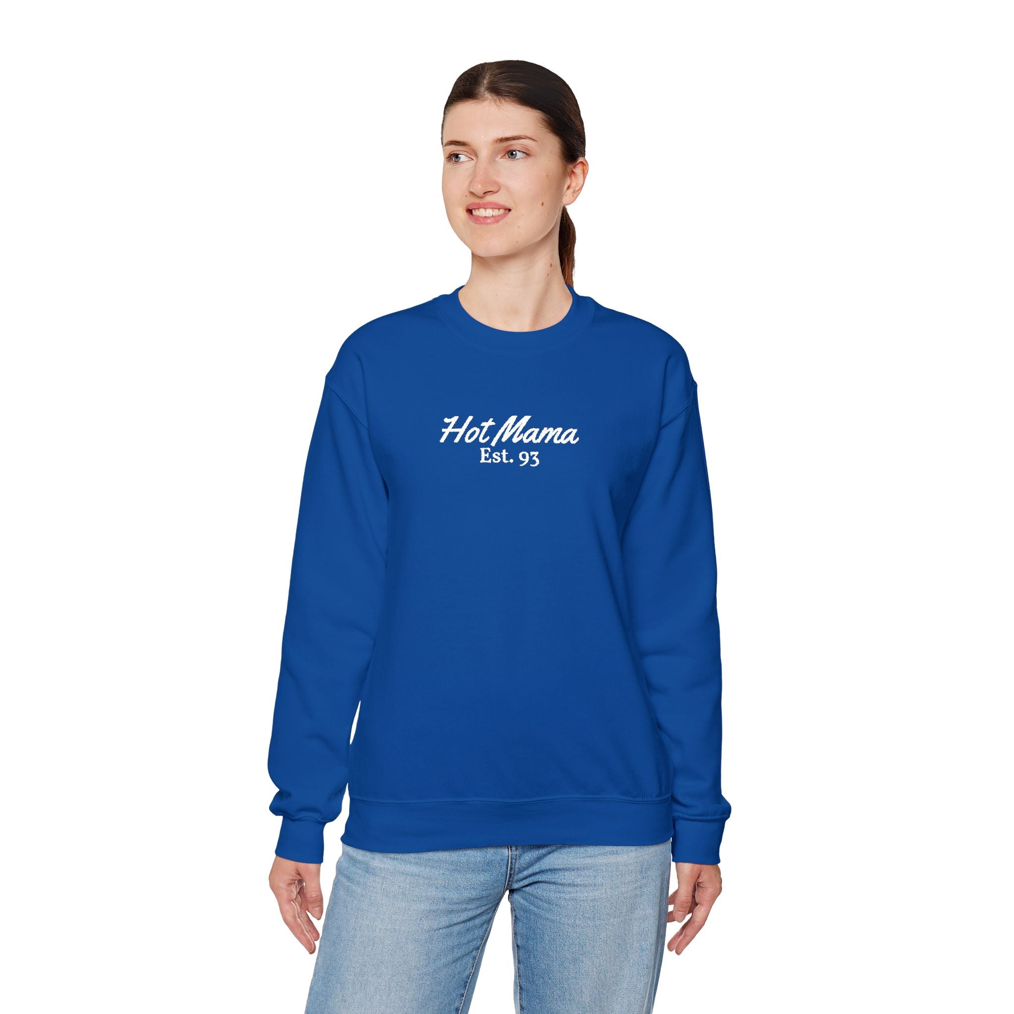 Hot Mama - Personalized Embroidery Crewneck Sweatshirt