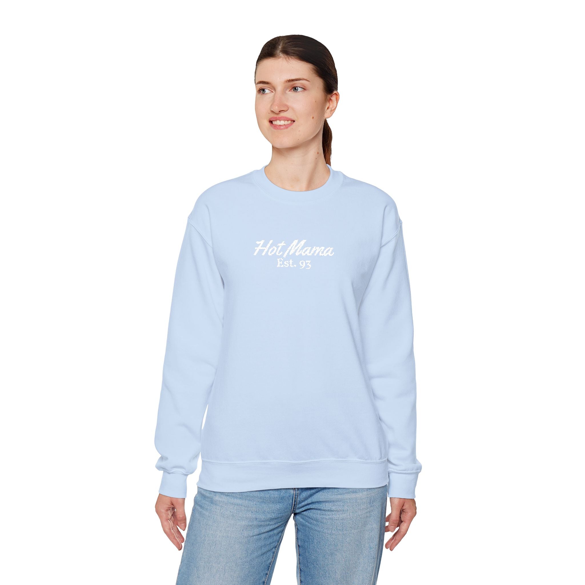 Hot Mama - Personalized Embroidery Crewneck Sweatshirt