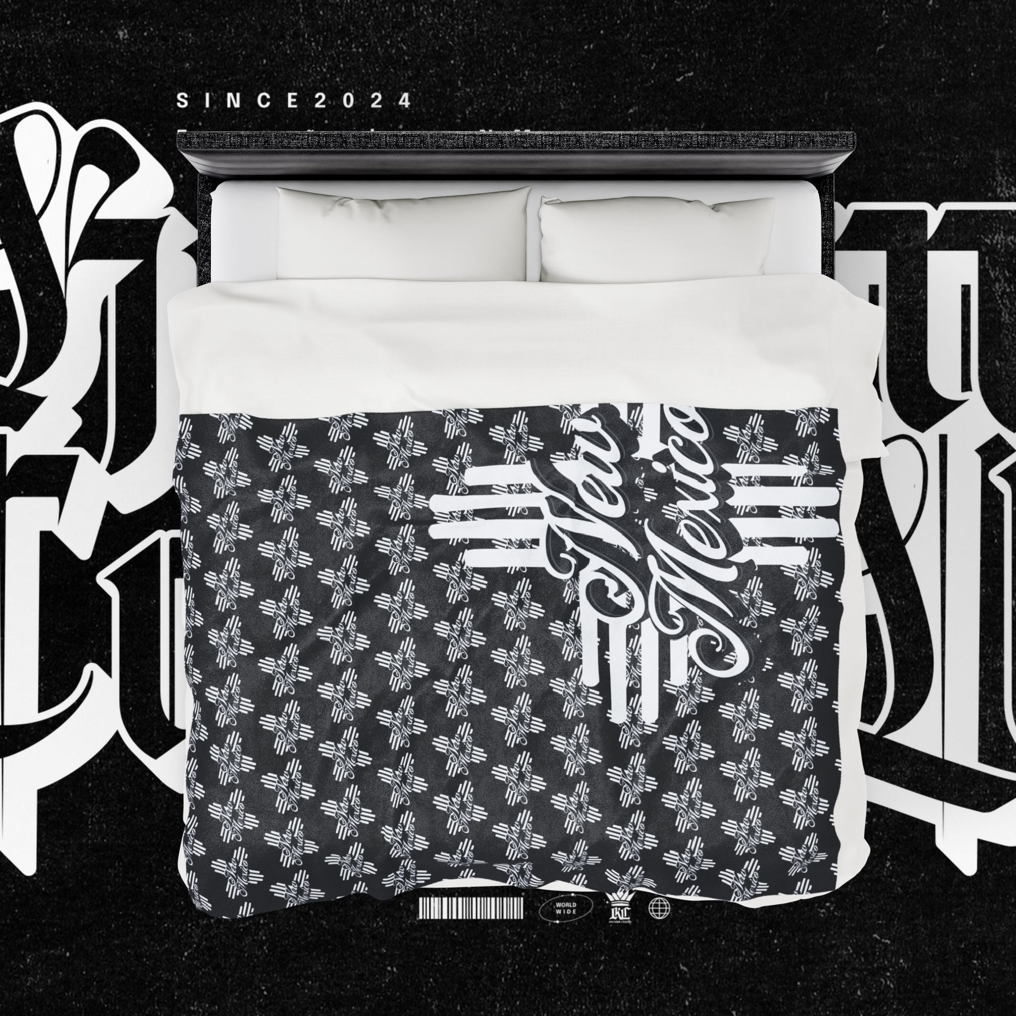 New Mexico Velveteen Plush Blanket