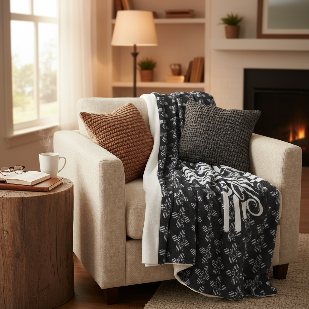 New Mexico Velveteen Plush Blanket