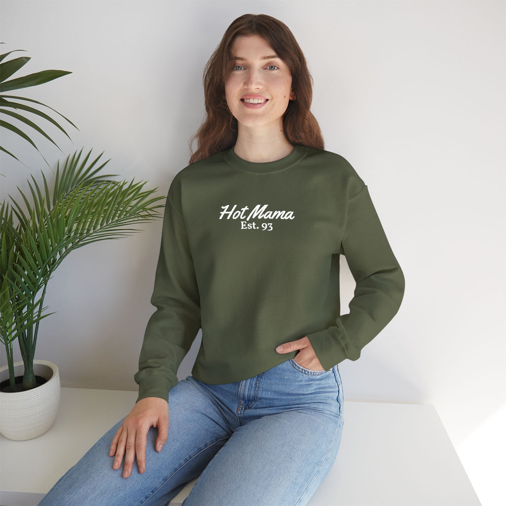 Hot Mama - Personalized Embroidery Crewneck Sweatshirt