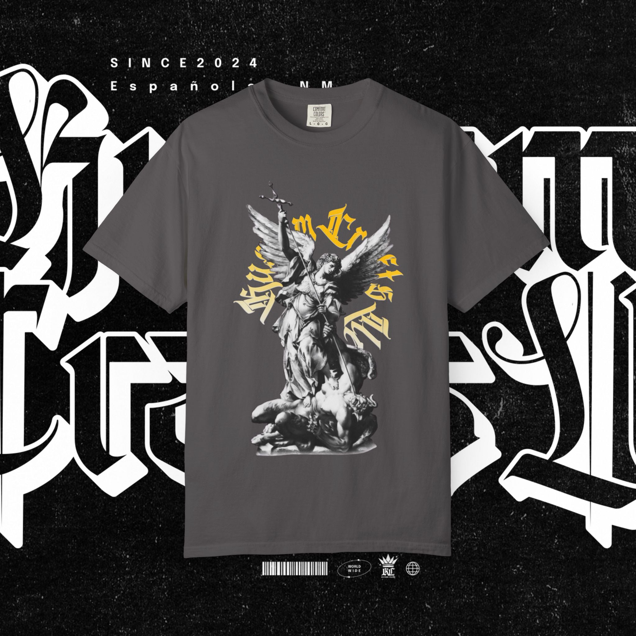 Saint Micheal Vintage-Inspired Graphic T-Shirt featuring Angel Design, Perfect for Casual Wear, Gift for Art Lovers, Streetwear Essential, Unisex Tee