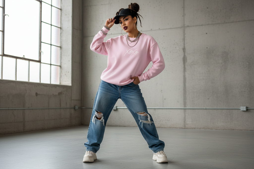 XOXO Embroidery Script Sweatshirt