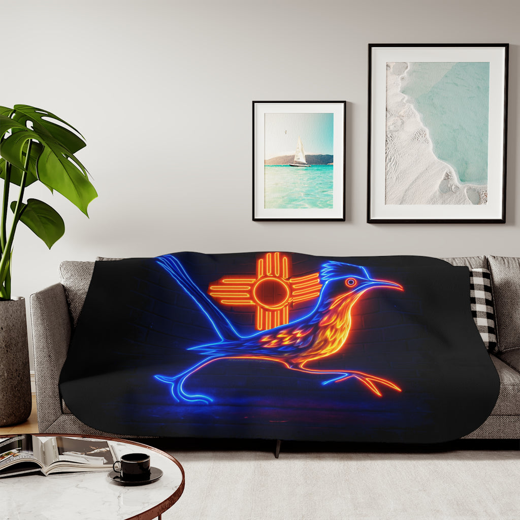 Neon Roadrunner Sherpa Blanket