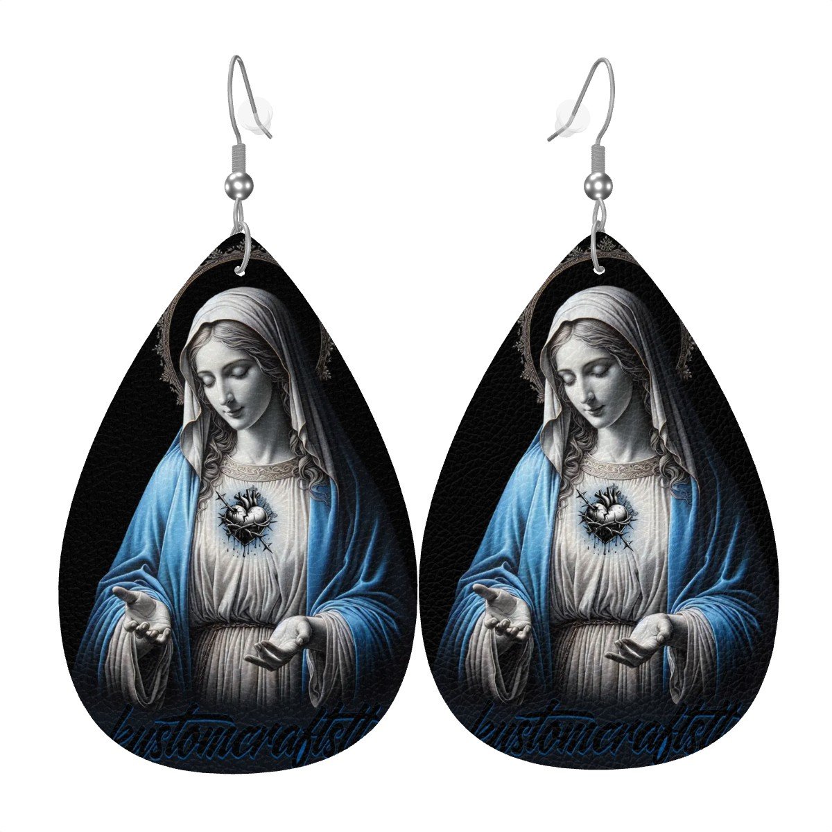 Our Lady - Leather Teardrop Earrings