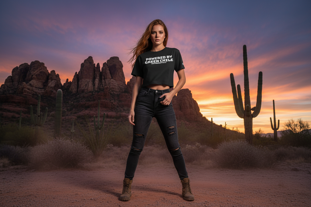 Black Green Chile Tee - Desert Style