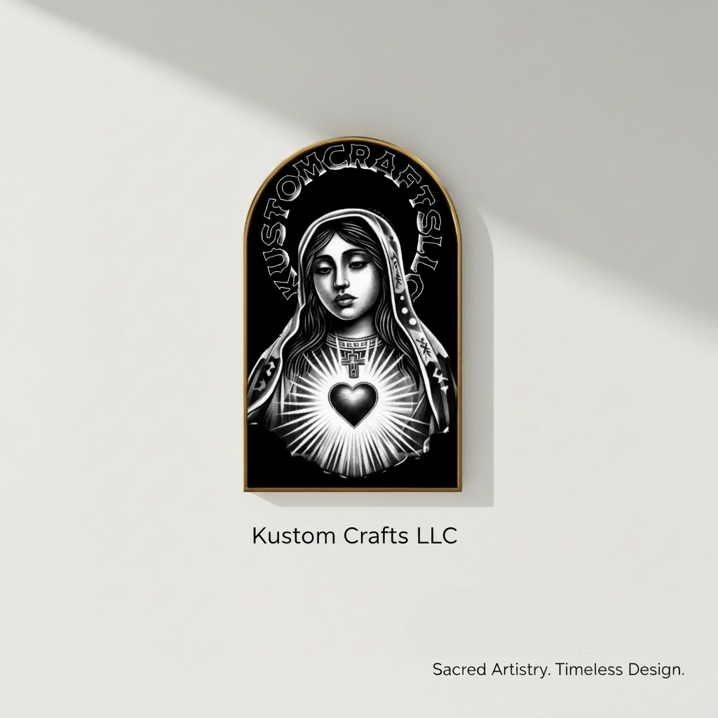 Urban Virgen De Guadalupe - Arched Canvas Print