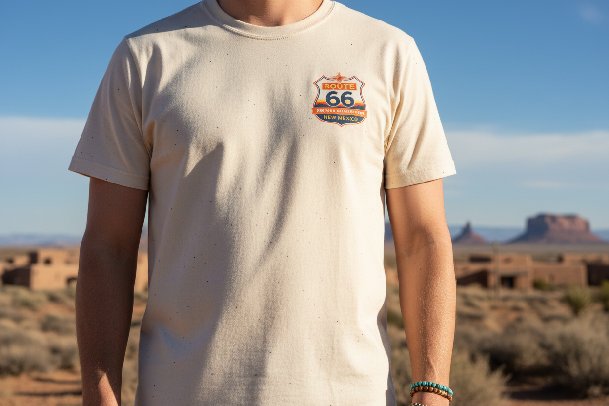 Natural Route 66 T-Shirt Close-up
