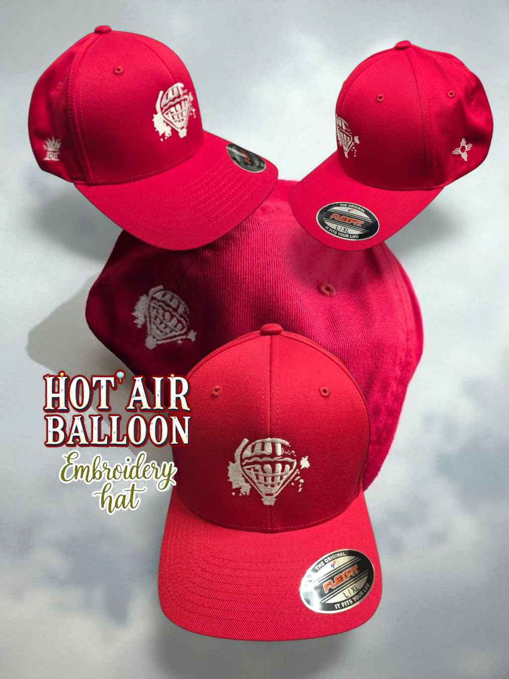 Hot Air Balloon New Mexico Embroidered Hat