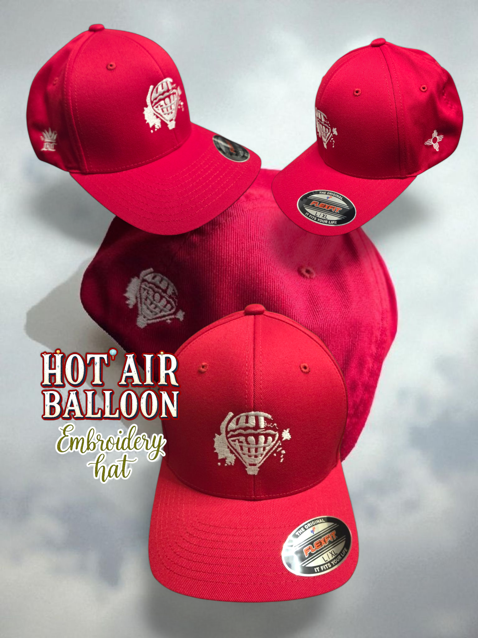 Hot Air Balloon New Mexico Embroidered Hat